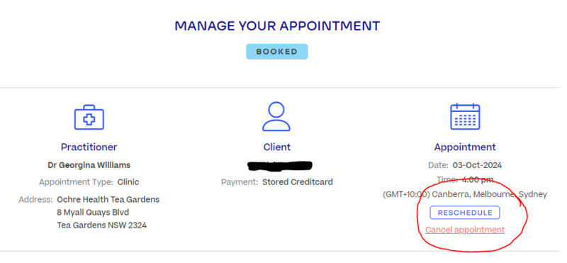 manage appointment